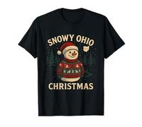 Effect Lake Chemise de Noël Confortable Ohio Snow Santa Bonhomme de Neige T-Shirt