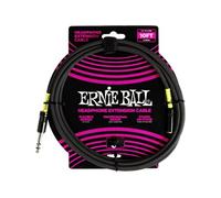 Ernie Ball Câble rallonge stéréo 6,35 mm vers mini-jack 3,5 mm 3 m Noir