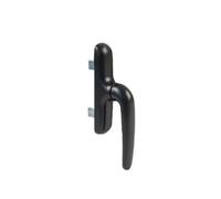 effedielle Poignée crémone pour battants de menuiseries en bois-aluminium fenêtre et balcons ouvertures intérieures et battant oscillo-battant entraxe 130 (104) (Noir Mat RAL 9009)