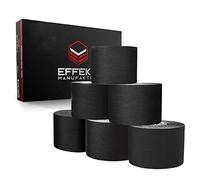 Effekt Bande kinésiologique imperméable (5 m x 5 cm), 6 Rouleaux - Bande élastique physio pour le soutien musculaire et la récupération des blessures, bande médicale (Noir)