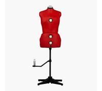 EFFEKTIV - Mannequin Couture Femme pour Exposition de Couturières, Mannequin Couture Femme Reglable en Hauteur, Design Ergonomique avec Fixateurs, 13 éléments, Taille S-L (36 - 44 Euro), Rouge
