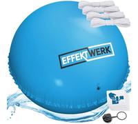 EffektWerk - Coussin de Piscine pour l’Hiver - Ballon Gonflable Géant de 3m / Équilibreur de Glace pour Piscine Hors-Sol avec Corde de 5m, Rustines et Bouchon de Valve