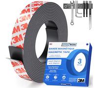 EFFEKTWERK - Rouleau de bande magnétique - 3 mètre de long, 30mm de large - Bandes magnétiques avec un fort support autocollant - facile à couper et à coller sur des surfaces planes