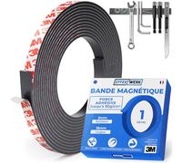 EFFEKTWERK - Rouleau de bande magnétique - 6 mètre de long, 15mm de large - Bandes magnétiques avec un fort support autocollant - facile à couper et à coller sur des surfaces planes