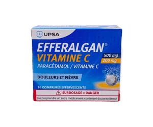 Efferalgan Vitamine C 500/200mg boite de 16 comprimés effervescents