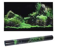 Effet 3D Fond Marin Eau Herbe Affiche Auto-adhésif PVC Aquarium réservoir de Poissons Toile de Fond Murale décorative Reptile Terrarium Papier Peint Salon canapé TV Fond Papier Peint Photo(61 * 30cm)