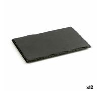 Effet ardoise Coupe céramique Quid Gastro Fun Noir (20 x 13 cm) (12 pièces)