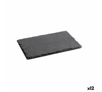 Effet ardoise Coupe céramique Quid Gastro Fun Noir (22 x 14 cm) (12 pièces)