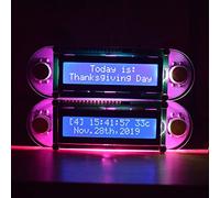 Effet chandelle LCD1602 Kit de Bricolage d'horloge vibrante, Soudure Facile, Puce DS1307, Batterie CR2032, Affichage rétroéclairé, LED Rose Romantique pour débutants en