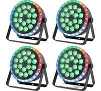 Effet de projecteur de scène, LED RGBW, plusieurs modes de contrôle, 4pcs, fiche EU