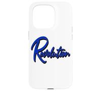 Effet de Texte Graphique Bleu Unique Revolution conçu Coque pour iPhone 15 Pro