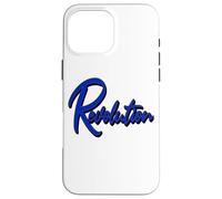 Effet de Texte Graphique Bleu Unique Revolution conçu Coque pour iPhone 16 Pro Max