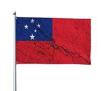 Effet De Texture Du Drapeau Des Samoa Durable Garden Flag Colorée Bannière Décoration Pour Pelouse Intérieure Extérieure 90X150Cm