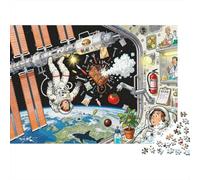 Effet Domino de la Station Spatiale Puzzle en Bois Imperméable DIY Puzzles De 1000 Pièces pour Adultes Coloré Jeux Éducatifs