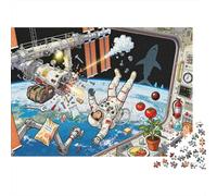 Effet Domino de la Station Spatiale Puzzle en Bois Imperméable Puzzles De 1000 Pièces pour Adultes Cadeaux Impossible Jeux De Stimulants