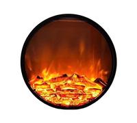Effet Flammes Inserts de cheminée électriques Ronds, Effet Flamme 3D réaliste, cheminée décorative encastrée et Murale Moderne Decorative(Moyen)