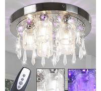 Effet LED Lampe De Plafond 5-flammig Chrome Interrupteur Niveau Télécommande