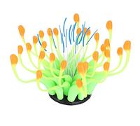 Effet Lumineux Artificiel Corail Plante décor Doux Silicone coraux Simulation Aquarium Plante Aquarium Paysage décoration Ornements(Orange)