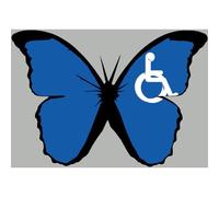 Effet Papillon Handicap Moteur - 10x7cm - Sticker/Autocollant