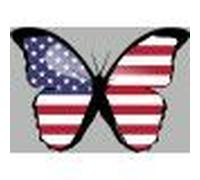 Effet Papillon Usa - 15x10.5cm - Sticker/Autocollant