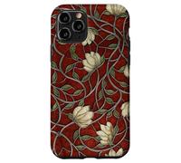 Effet vitrail Rouge Gothique mosaïque Florale foncé académie Coque pour iPhone 11 Pro