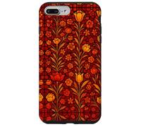 Effet vitrail Rouge Gothique mosaïque Florale foncé académie Coque pour iPhone 7 Plus/8 Plus