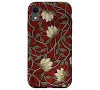Effet vitrail Rouge Gothique mosaïque Florale foncé académie Coque pour iPhone XR