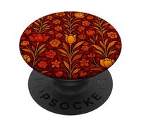 Effet vitrail Rouge Gothique mosaïque Florale foncé académie PopSockets PopGrip Adhésif