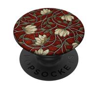 Effet vitrail Rouge Gothique mosaïque Florale foncé académie PopSockets PopGrip Adhésif