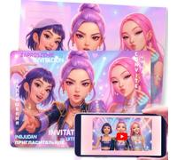 Effet WOW Invitations fête K-Pop avec animation AR (Réalité Augmentée) - Invitations anniversaire magiques interactives pour enfants et filles - Lot de 12 préimprimées invitations avec enveloppes