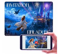 Effet WOW Magicien Sorcier Invitations d’anniversaire magiques avec animation vidéo AR (Réalité Augmentée) -Sorcière, Wizard, invitations anniversaire pour enfants,garçons et filles -12 invitations