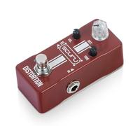 Effets de distorsion de guitare Pédale Mini amplis à gain élevé Réponse dynamique True Bypass Commandes de TONE DIST VOL pour joueurs de guitare électrique Vin Rouge Alliage