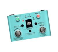 Effets De Guitare Acoustique Boîte À Rythmes Intégrée Et Pédale De Boucle 30 Kits 11 Minutes D'enregistrement Effets Mguitar(Blue)