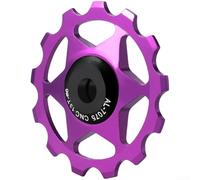 Efficacité de cyclisme améliorée avec roue de guidage en alliage d'aluminium 11T 13T et roulements métalliques pour vélos de route et VTT (violet 13T)