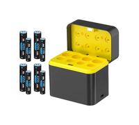 Efficiency LiBattery Station de chargement pour 4 cellules 2 A 4 piles 3 A avec couvercle Indicateurs LED Batterie Hub de charge Appareil compatible