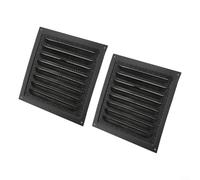 Efficient Airflow Solution Lot de 2 grilles d'aération en acier inoxydable Noir 20 x 20 cm