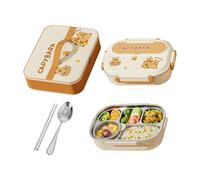 Efficient S Kit - Boîte à déjeuner avec compartiments, conteneurs de rangement avec ustensiles pour bureau, école, filles, garçons, hommes, femmes, camping, voyage, pêche en plein air