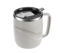 Efficient Tasse à café isotherme 400 ml en acier inoxydable avec couvercle, parfaite pour le café ou le thé du matin (blanc)