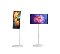 Efficieran Téléviseur Intelligent Android 13 sur roulettes 21,5 Pouces - écran Tactile TV sans Fil Full HD avec Rotation Complète Et Batterie Rechargeable(8+128GB)