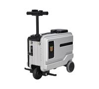 Efficieran Valise Motorisée Électrique 20 Pouces Ride-on avec Port USB, Lumière LED et Option Valise pour Enfants Ride-on pour Déplacements À L’Aéroport(Silver)