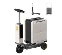Efficieran Valise Scooter Électrique 3-in-1 avec Batterie Amovible Conforme TSA, Port USB Et 120KG Load Capacity, Bagage Cabine pour Adultes Souhaitant Mobilité Et Rapidité Au Quotidien(Silver)