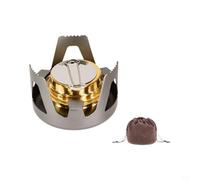 EffiFish 1 ensemble de réchaud de camping ultraléger, portable pour mini brûleur avec poignée pliable pour la randonnée, la randonnée et la cuisine (gris)