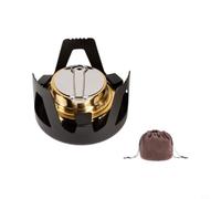 EffiFish 1 ensemble de réchaud de camping ultraléger, portable pour mini brûleur avec poignée pliable pour la randonnée, la randonnée, la cuisine, (noir)