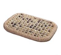EffiFish Accoudoir de voiture en perles de bois avec base antidérapante, tapis de refroidissement respirant pour le confort de conduite d'été, convient pour 31 x 21 cm (beige)