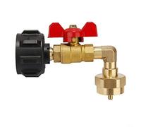 EffiFish Adaptateur de recharge de propane à 90°, vanne de contrôle marche/arrêt pour Q CC1, design en laiton massif résistant aux intempéries, connexion sans outil pour remplissage de cylindre de 0,5