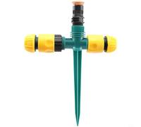 EffiFish Arroseur automatique rotatif à 360° pour pelouse de jardin, pulvérisation réglable 0-12 m, brume fine pour plantes délicates, matériau ABS, jaune/vert (F)