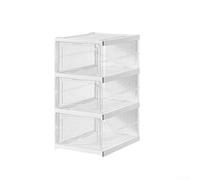 EffiFish Boîte de rangement à chaussures empilable en plastique pliable pour différentes tailles de placard et porte chaussures d'entrée (A)