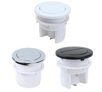 EffiFish Bouton poussoir de chasse d'eau double chromé pour chasse d'eau, commande pneumatique ronde à air comprimé avec double tuyau pour salle de bain 84 x 98 mm (argent)