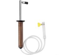 EffiFish Brosse de nettoyage expresso, tête en nylon et manche en noyer avec poignée anti-brûlure pour machine à café, tube d'aération de vapeur en silicone