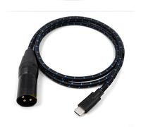 EffiFish Câble USB C vers XLR en nylon pour audio haute fidélité tressé pour mixeur studio live performance Noir 200 cm